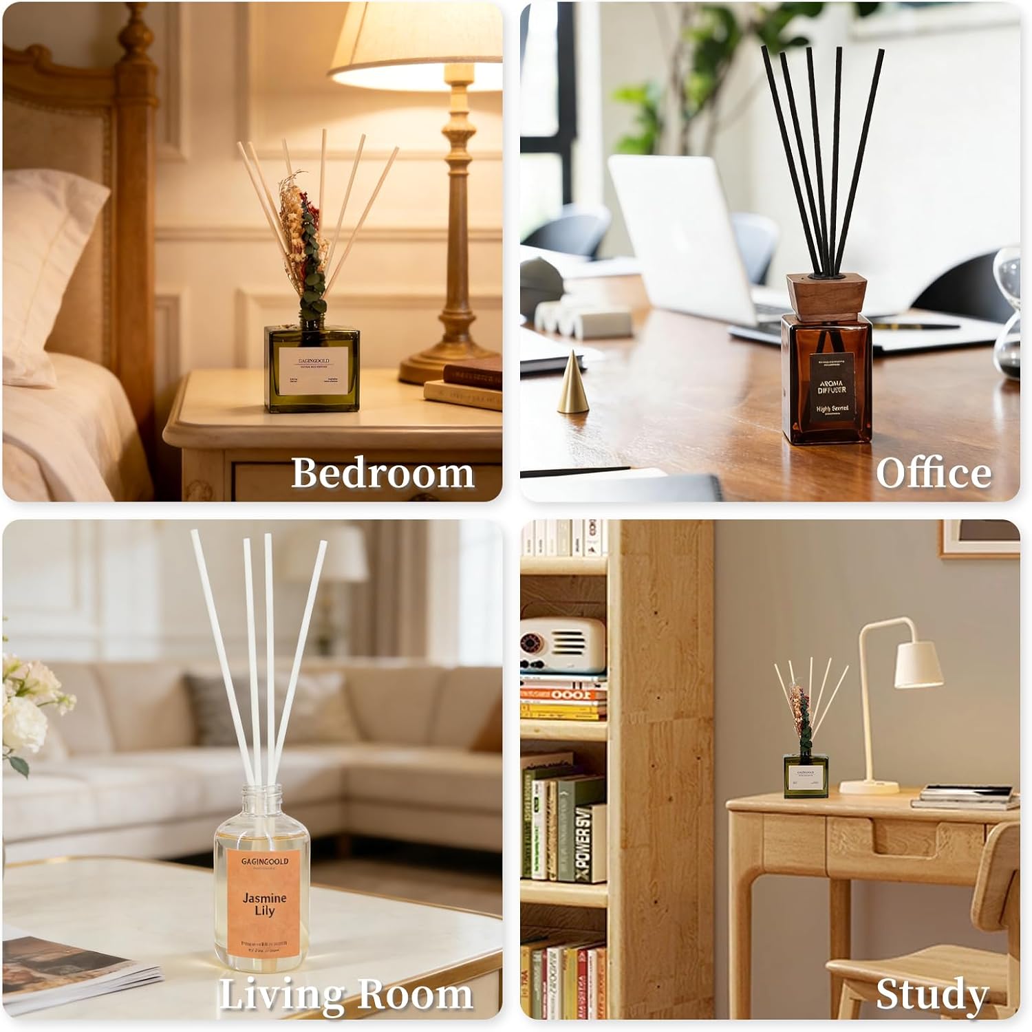 100 PCS Reed Diffuser Sticks, 11 Inch Fibre Diffuser Replacement Stick for Essential Oil Diffuser Refill, 4 mm Thick Aroma Diffuser Sticks for Home Office Bathroom Bedroom, Black & Primary