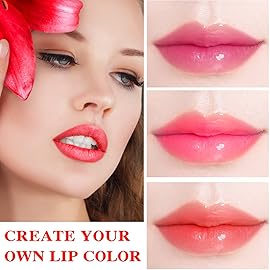 LZYLLS 4 Pcs Color Changing Change Lipstick,Magic Lipstick Jelly Lip Balm,Moisturizer Tinted Lip Tint Stain Long Lasting Waterproof Temperature Color Change Lip Gloss