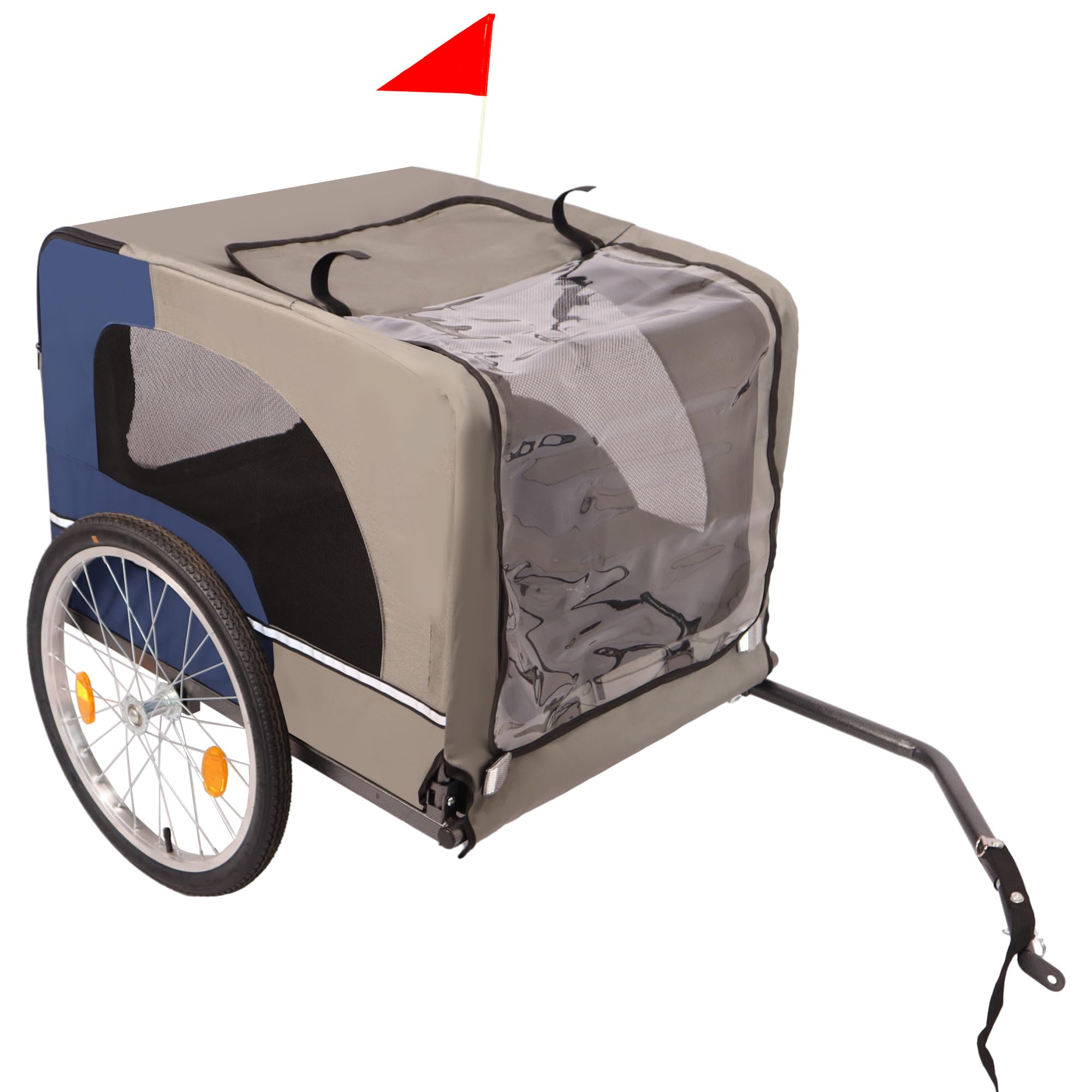 Tangkula Breathable Mesh Dog Bike Trailer with Safety Features