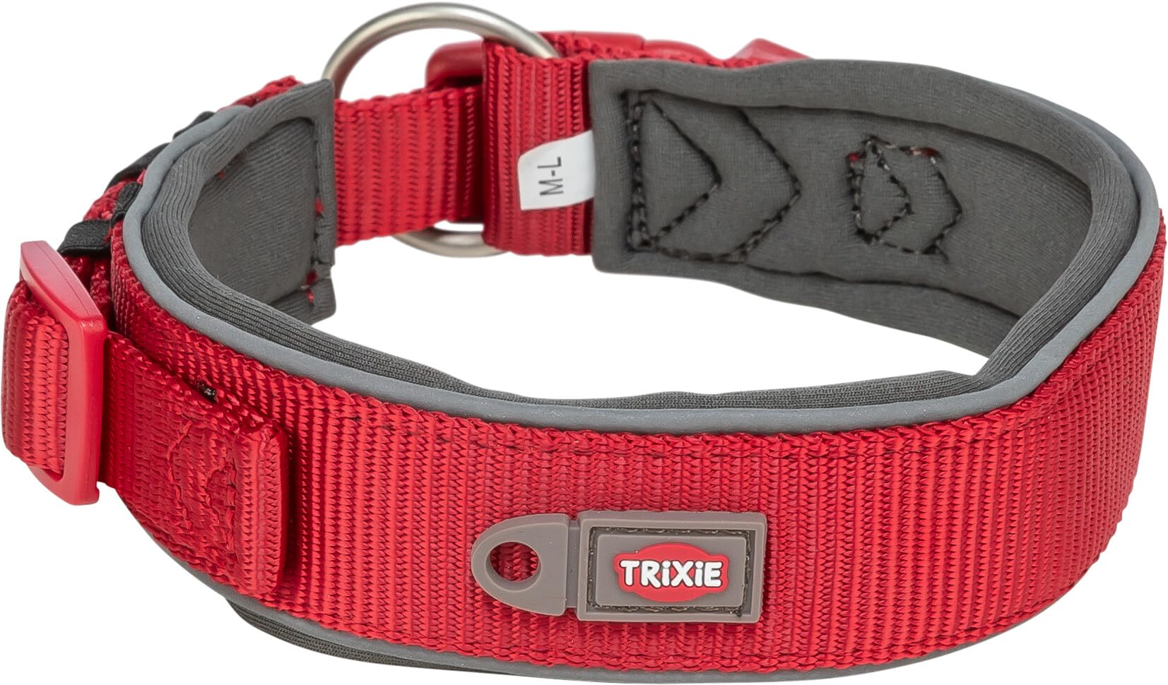 TRIXIE Premium Collar Size L–XL: 20.9–24.4 in/2.0 in neck circumference in red – Fully adjustable neoprene-padded dog collar for medium to large dogs – 1995903