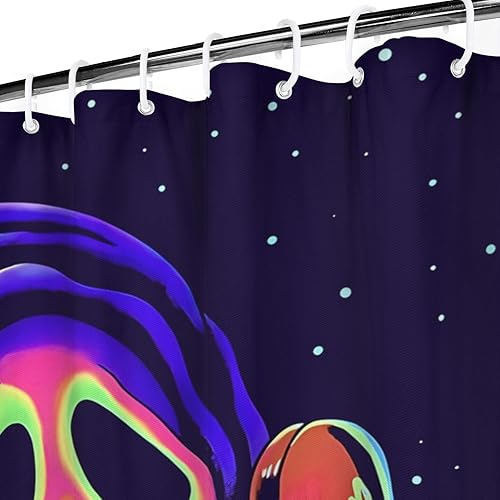 Miniatura 4 de Cortina de ducha de Halloween, divertida y moderna decoración de baño de lujo, cortina de baño de cara de terror, cortinas de baño de tela de