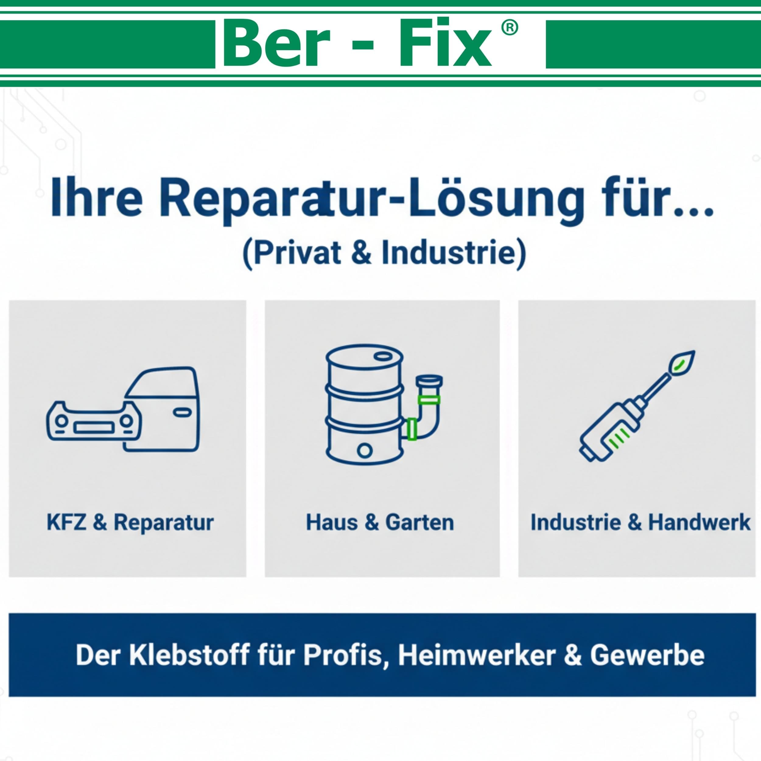 Ber-Fix 2K Poly Spezialkleber 2x50g + 12 Düsen PE PP HDPE primerlos 50g