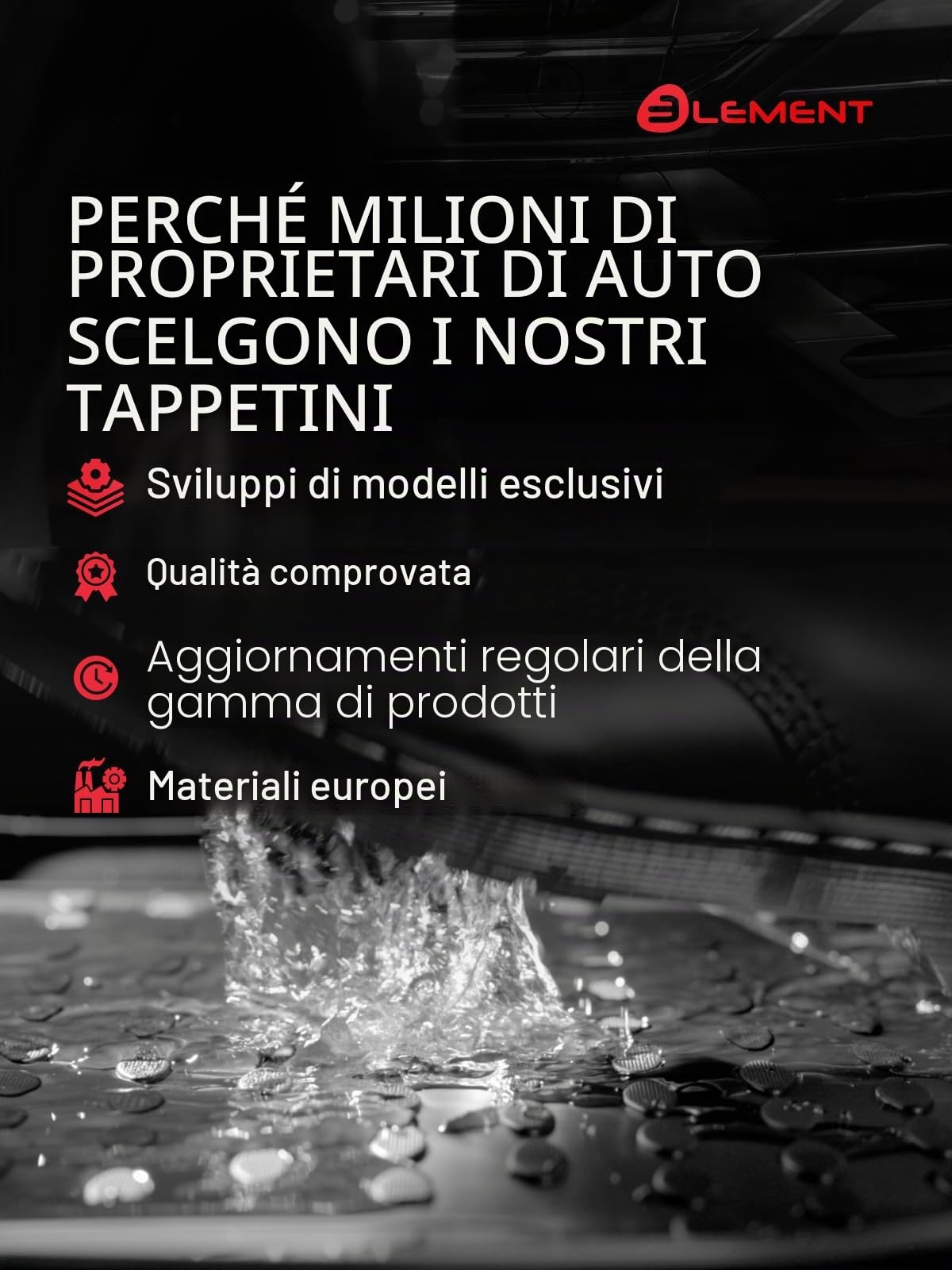 Tappetini in gomma 3D su misura per OPEL Corsa F 2019-> Hb 4 pez.