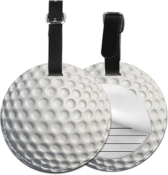 Golf Ball Golfing Sport Luggage Tag for Women Men, Travel Id Label Pu Leather for Baggage Suitcase Bags