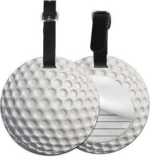 Golf Ball Golfing Sport Luggage Tag for Women Men, Travel Id Label Pu Leather for Baggage Suitcase Bags