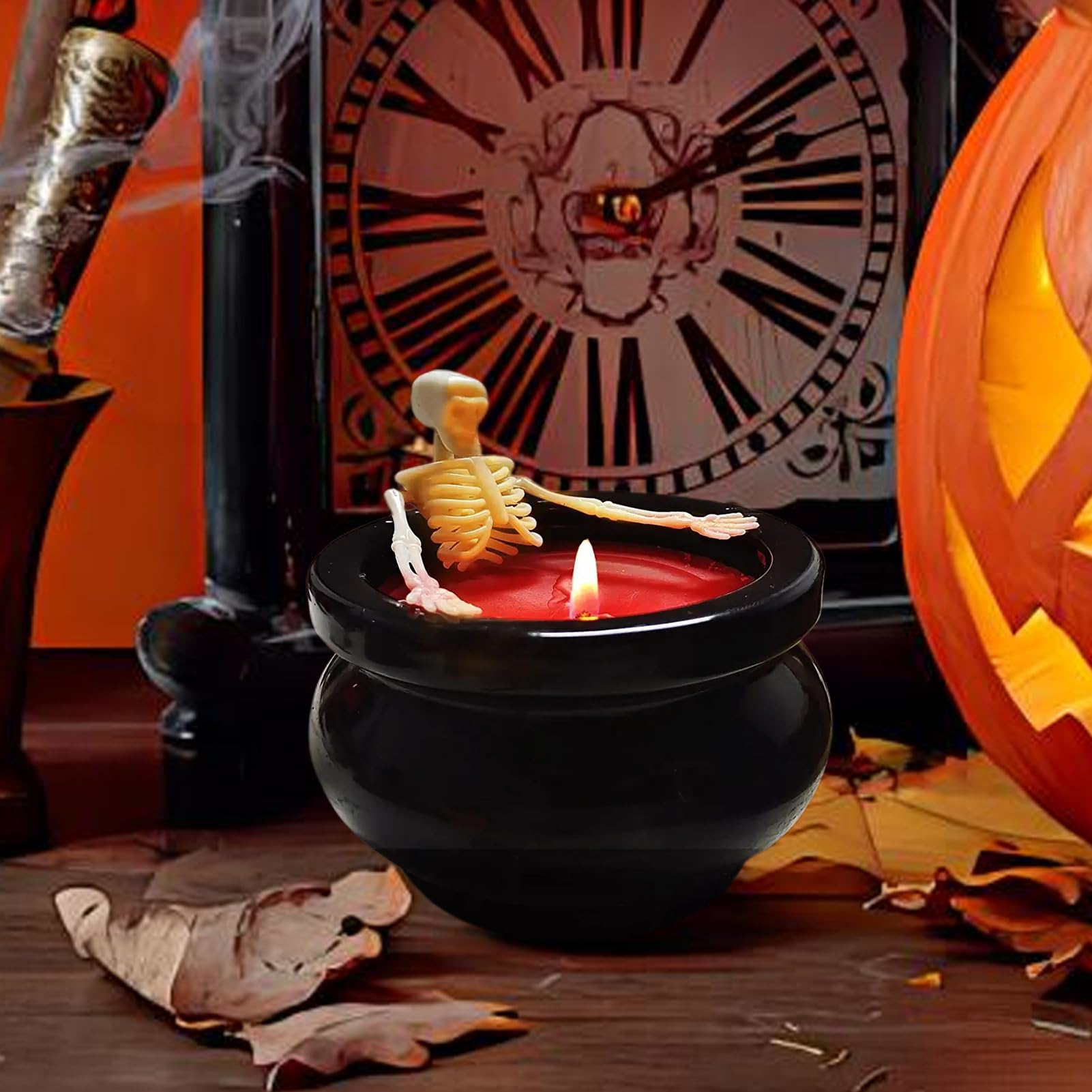 Upiorne Świece Straszne Świecące Długotrwałe Dekoracje | Halloween Dekoracje Świece Szkielet Straszne Dekoracje Do Wnętrz na Stół, Kominek, Półkę, Biurko, W Wiejskim, Dla Kobiet i