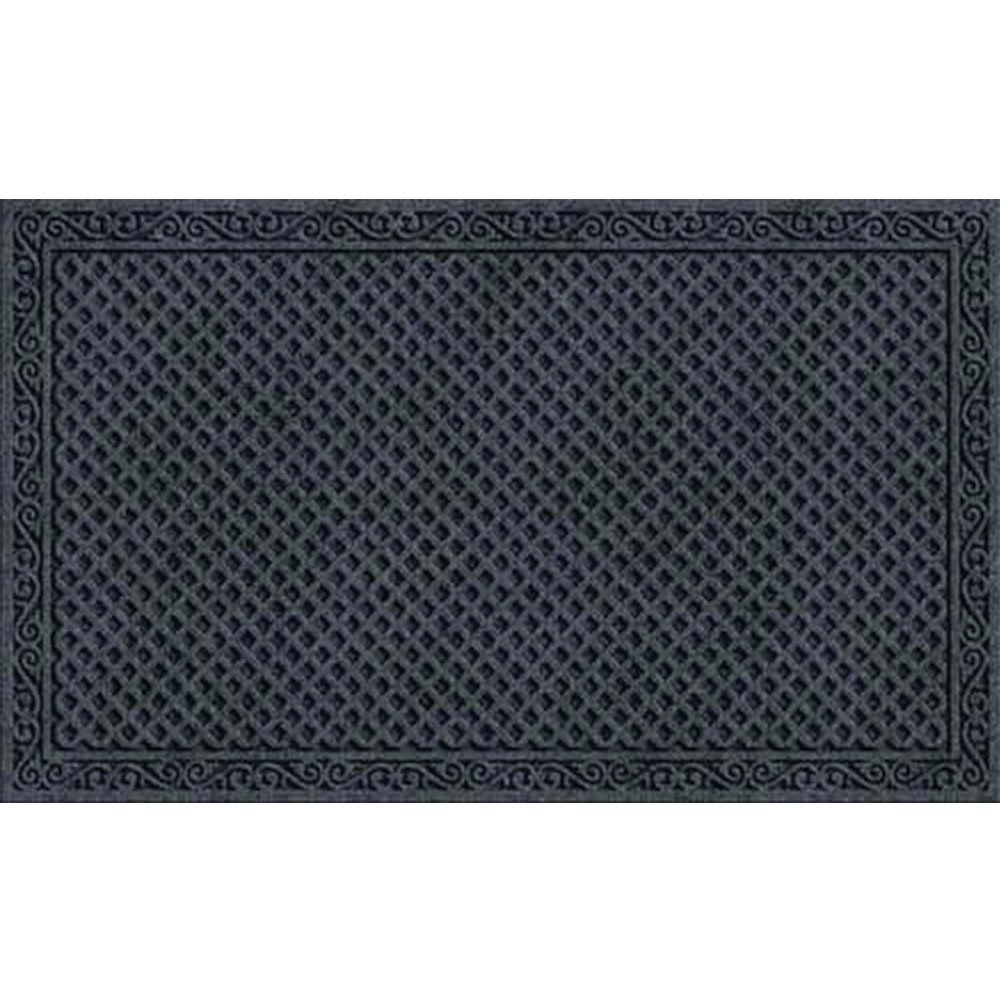 Apache Mills 60-883-1907 Textures Iron Lattice Entrance Mat, 18-Inch by 30-Inch, Onyx