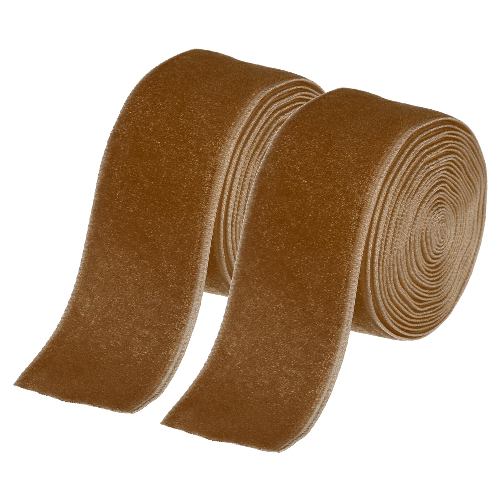 sourcing map Velvet Ribbon 2.5cm x 3.6m Single Face Red Coffee
