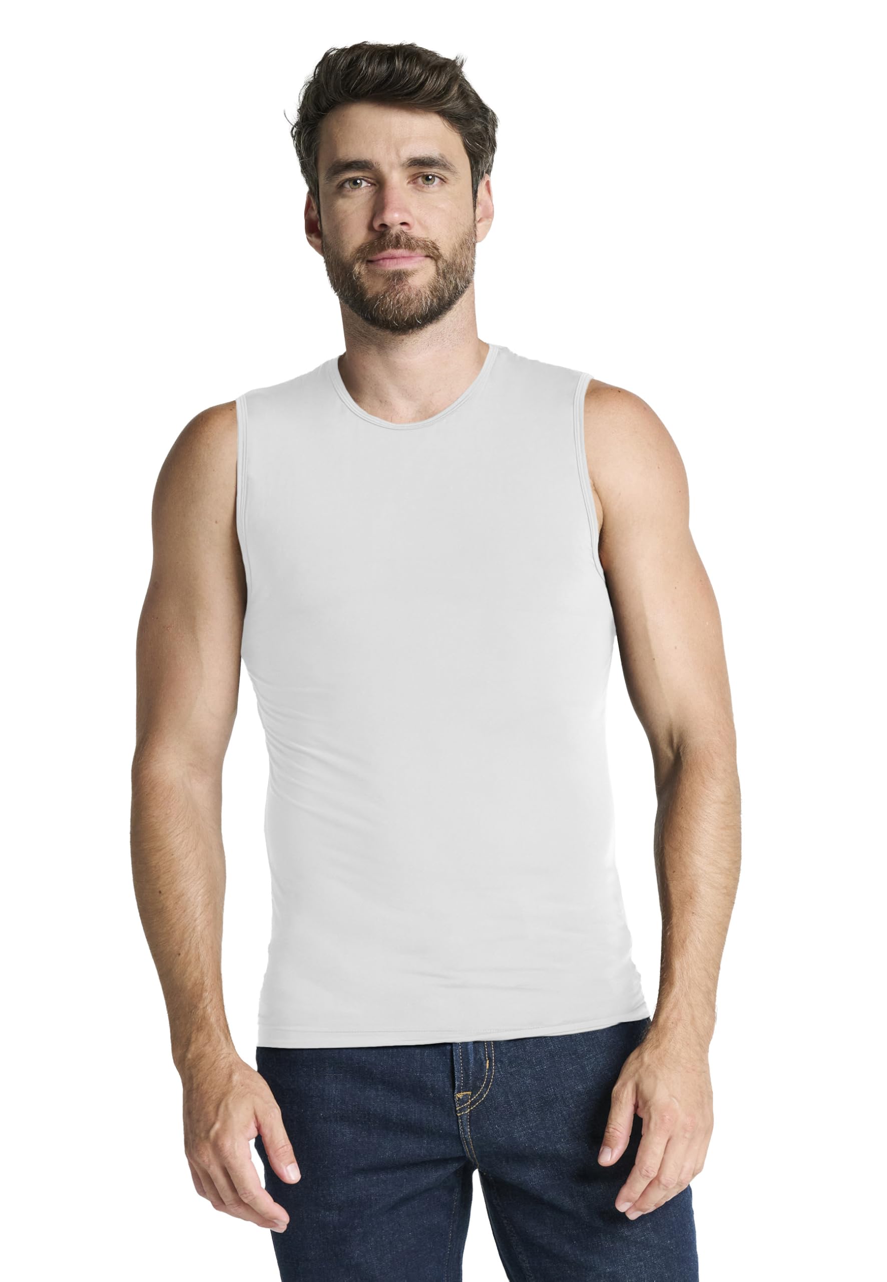 Jockey 24/7 Microfiber Air Athletic Shirt - Tank Tops Herren im 2er Pack, Muskel-Shirt mit 4-Wege-Stretch, Unterhemd ärmellos, Sport Shirts mit Rundhals-Ausschnitt - Doppelpack