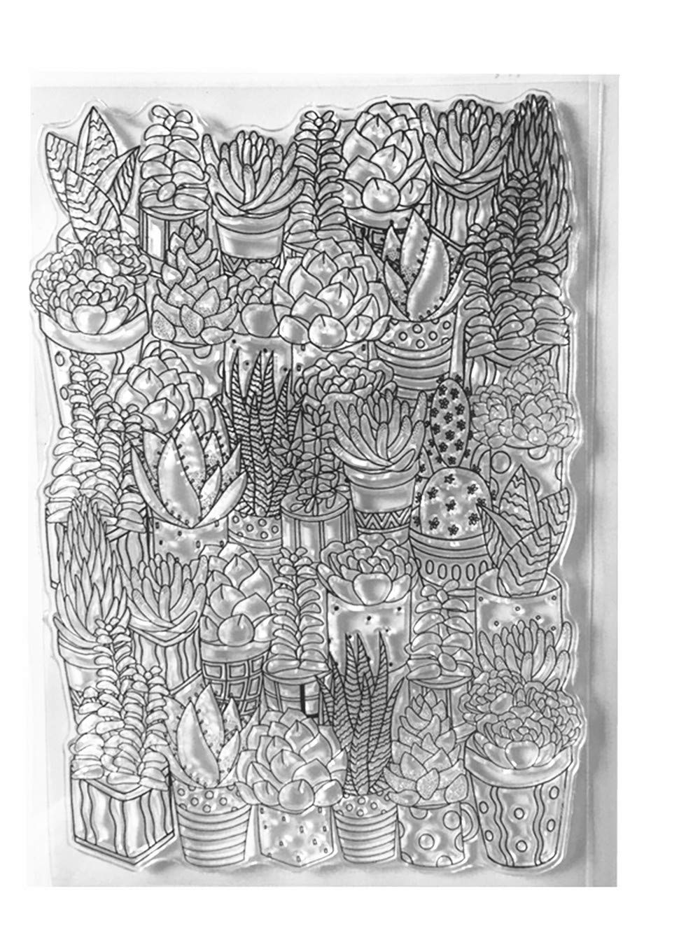 Arriettycraft Diy Your Succulent Plant Garden Succulent Background Clear Stamps For Card Making Decoration And Diy Scrapbooking Tools