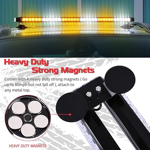 Miniatura 3 de LINKITOM Barra de luz estroboscópica LED  Aluminio doble cara intermitente 37.5 pulgadas 78 LED de alta intensidad advertencia de emergencia barra