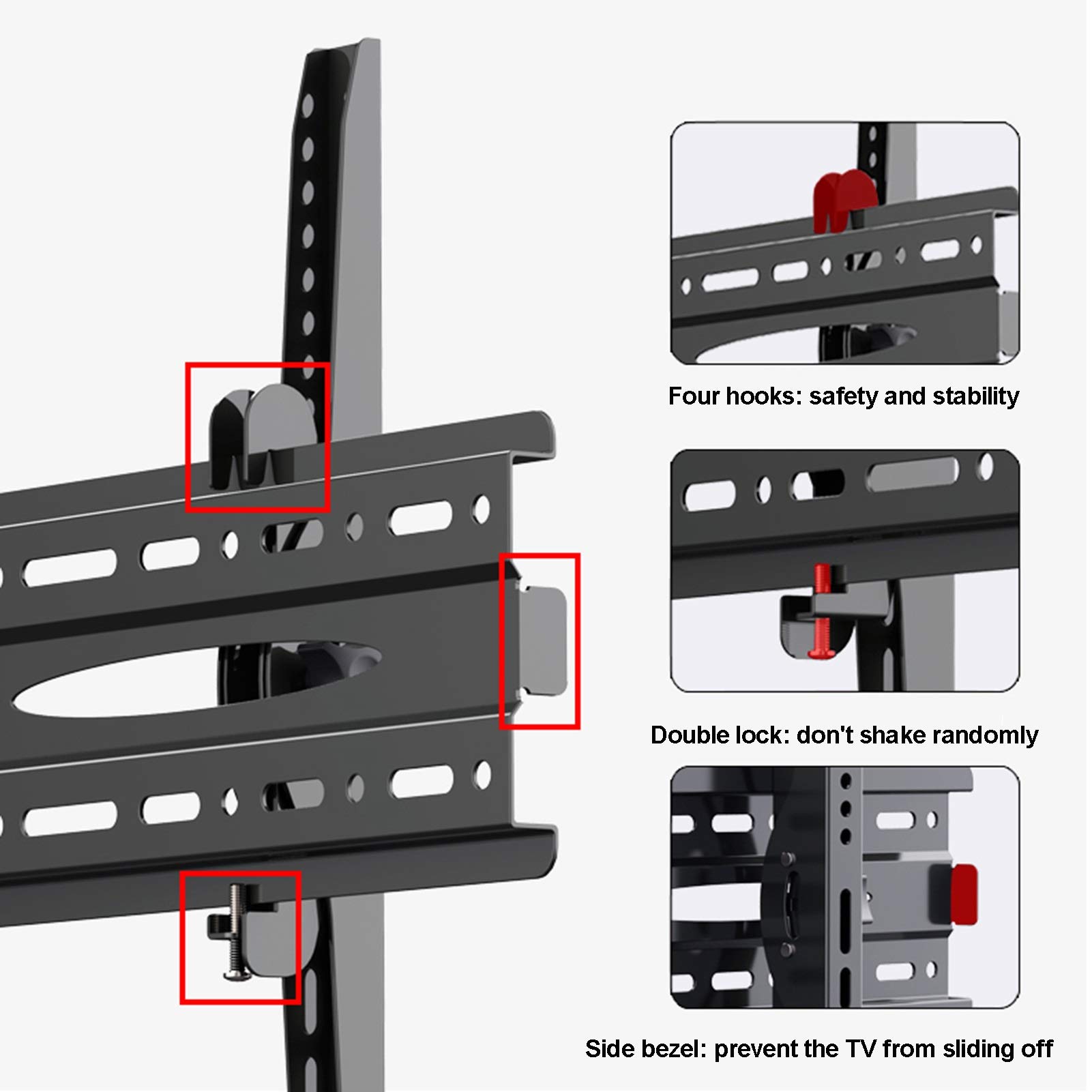 LIU- Soporte De Pared Inclinable for TV, for La Mayoría De Las Pantallas LED De TV LCD De 32-70 Pulgadas, Soporta hasta 70 Kg, VESA Máximo 400X400MM