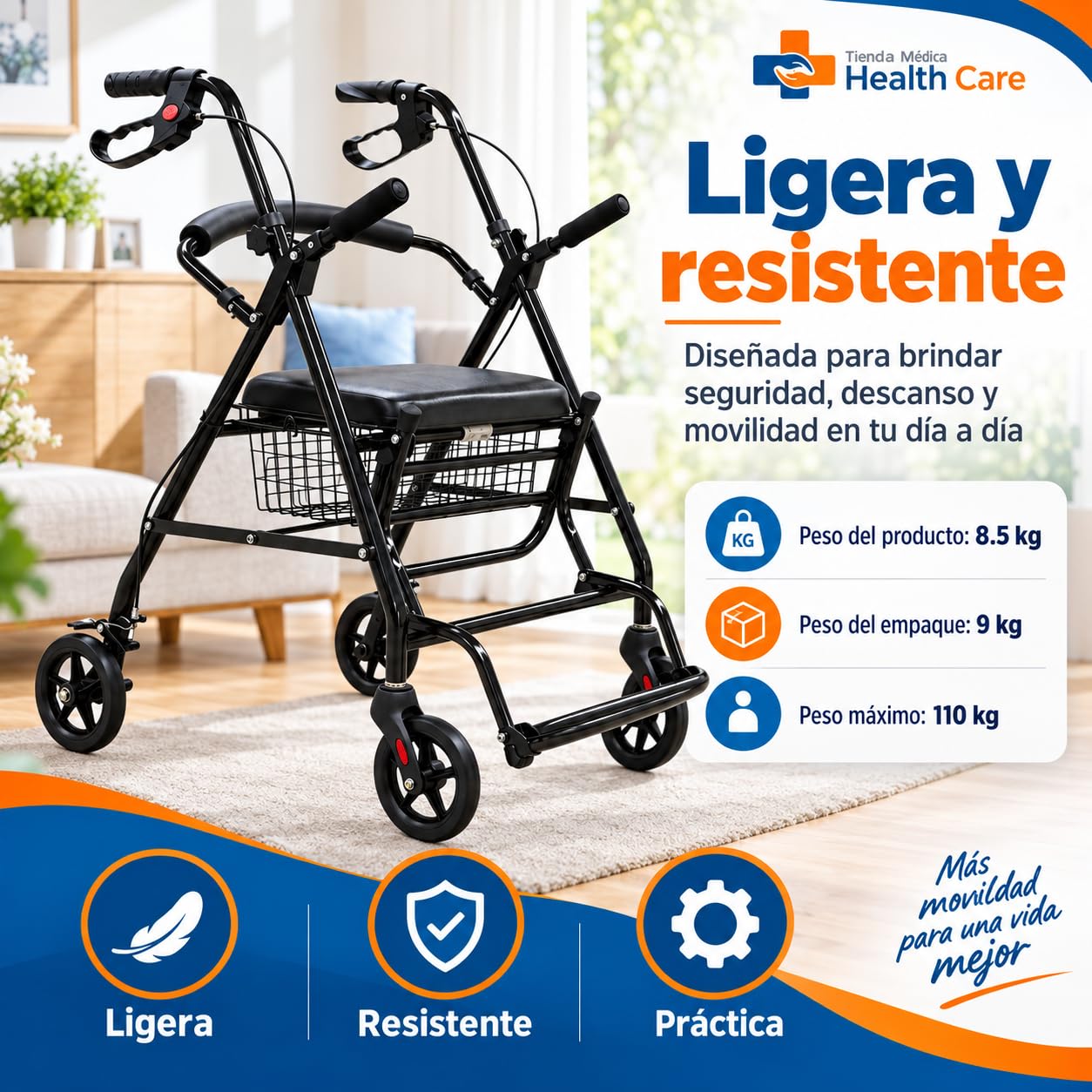 ROL-967N: Peso y capacidad del modelo negro