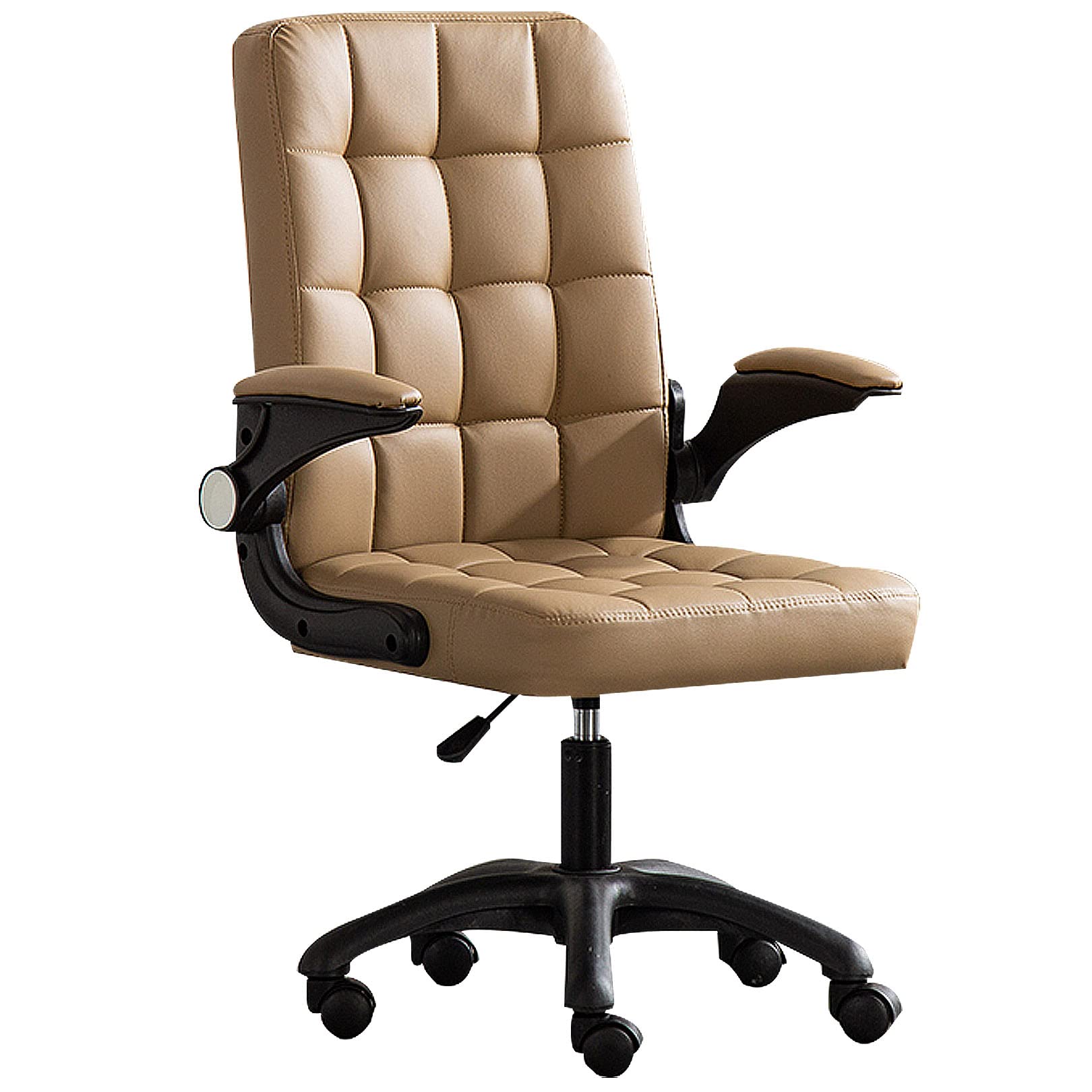 Chaise de bureau ergonomique avec support lombaire et dossier haut cuir PU