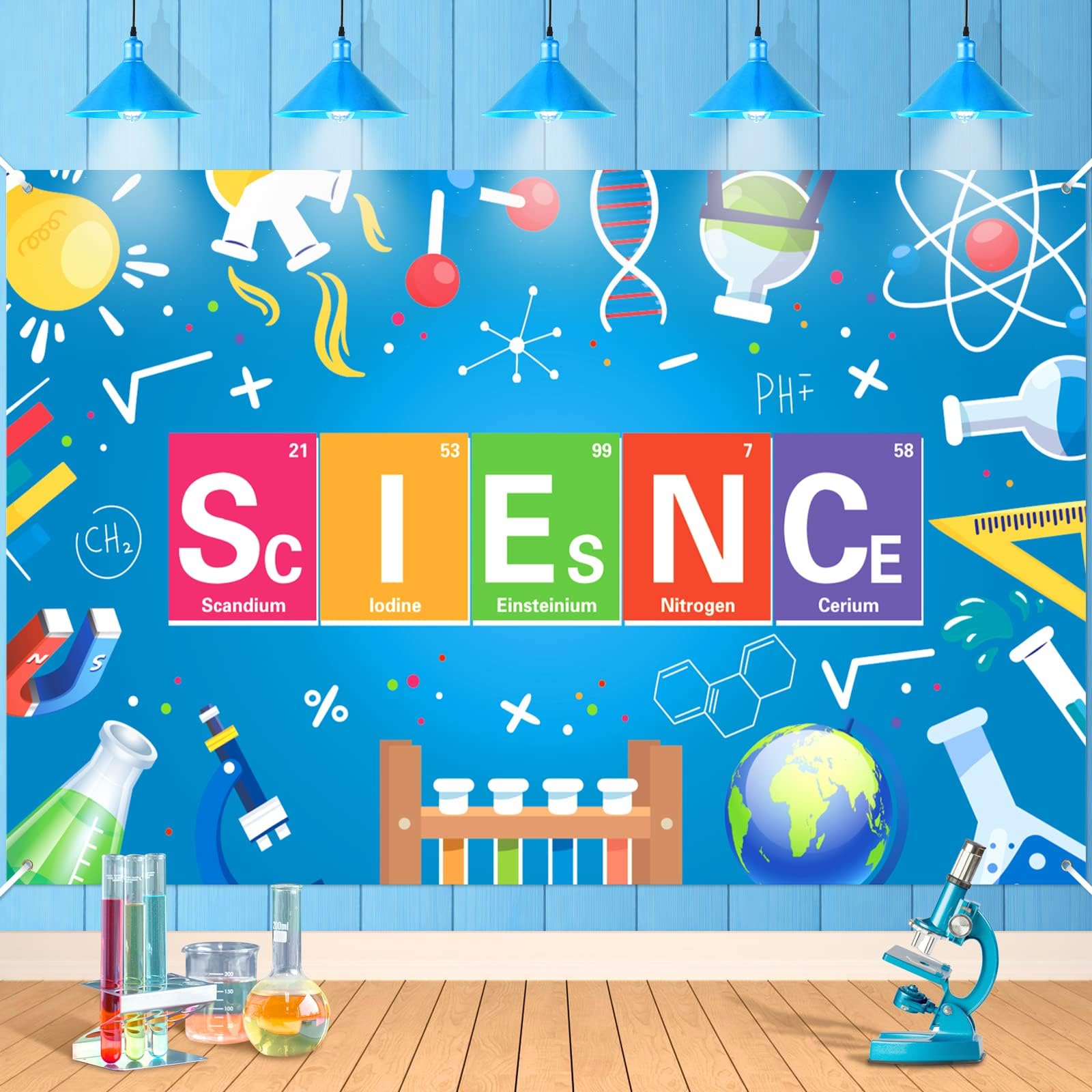 Science Party Banner Decorations Mad Sciencist Theme Birthday Party Banner Backdrop for Boy Girl Kid Decorations Laboratory Party Sign Little Fun Scientist Party Decorations School Poster71 x 44 Inch