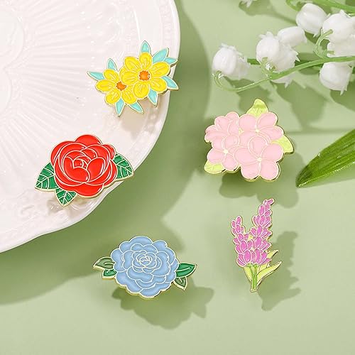 Miniatura 2 de TIDOO Cute Sunflower Flower Enamel Pin Set Anime Lily Plant Pins Aesthetic for Backpacks Clothes Hat Decor Flower Girl Gift