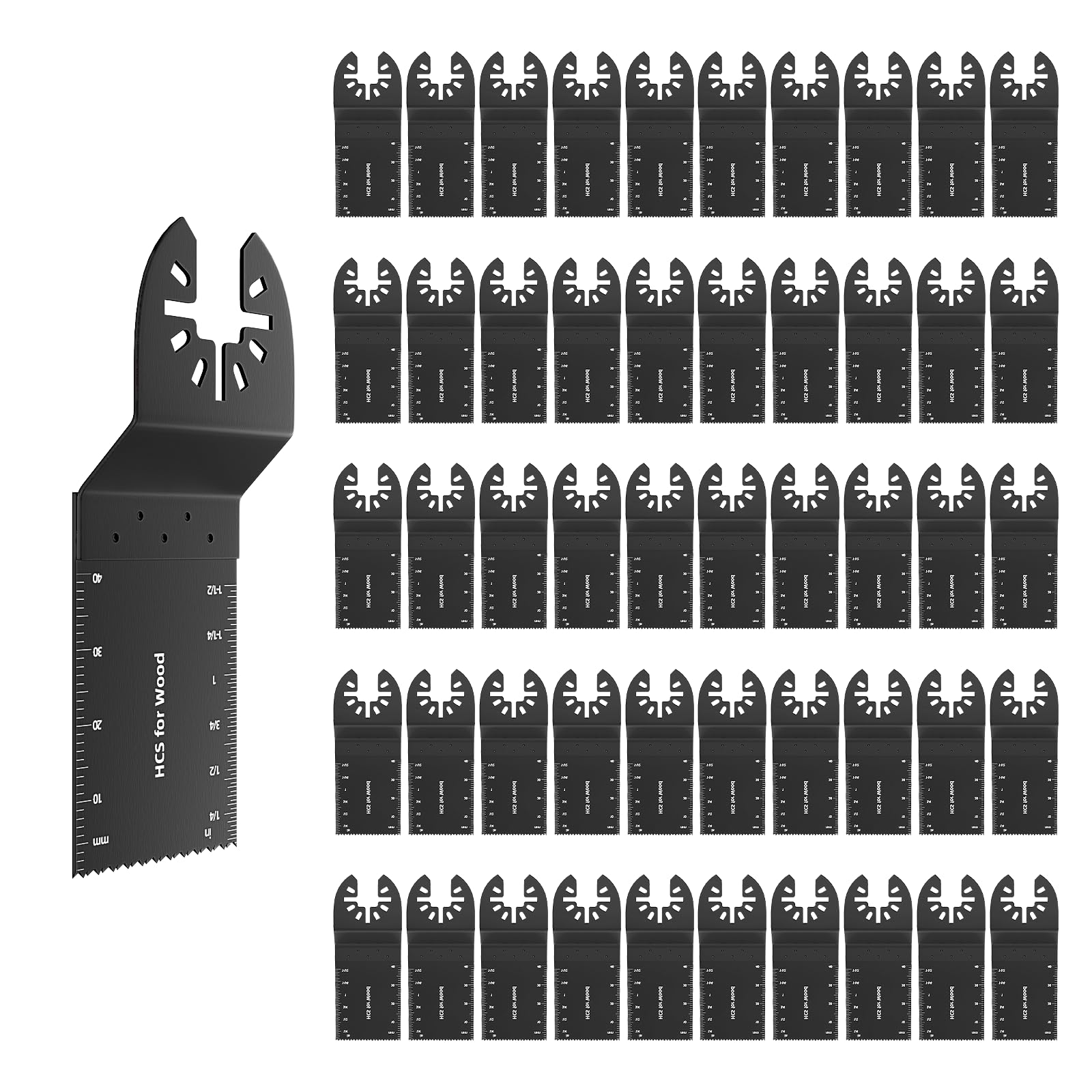 50Pcs Multi Tool Blade Professional Oscillating Saw Blade for Wood/Plastic/Metal Multi-Tool Quick Release Compatied with Dewalt,Bosch,Makita,Ryobi,Fein,Milwaukee