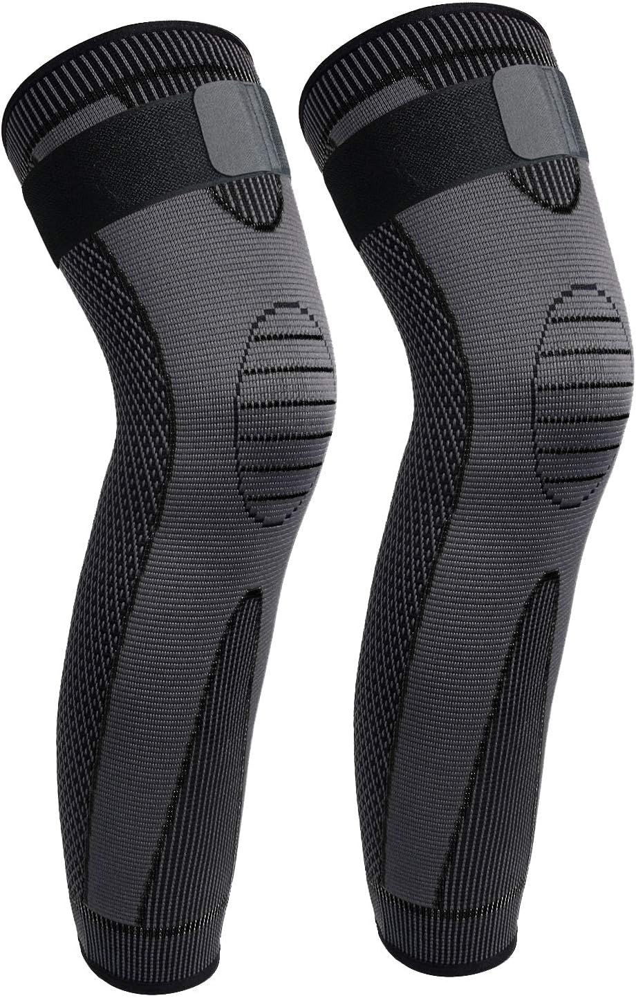 Leg Compression Sleeve Full Leg 2 Pack Long Knee Brace for Men Women Knee Support Protector for Running,Weightlifting, Workout, Joint Pain Relief, Meniscus Tear, Tendinitis (M)