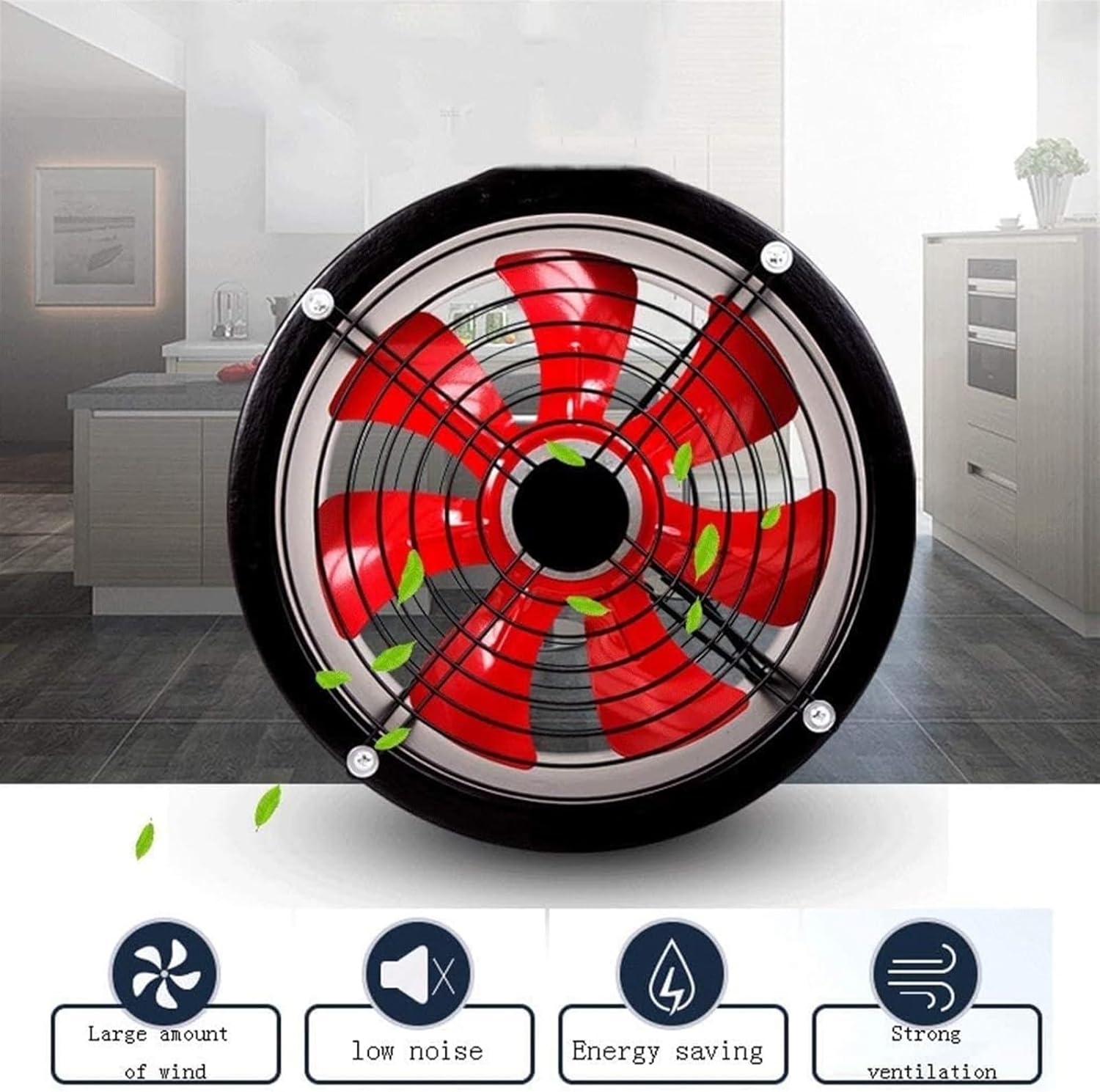 Black Exhaust Fan,12 Inch,High Performance, Commercial Grade Fans Ventilation Fan Air Vent Gable Ventilator Attic Silent