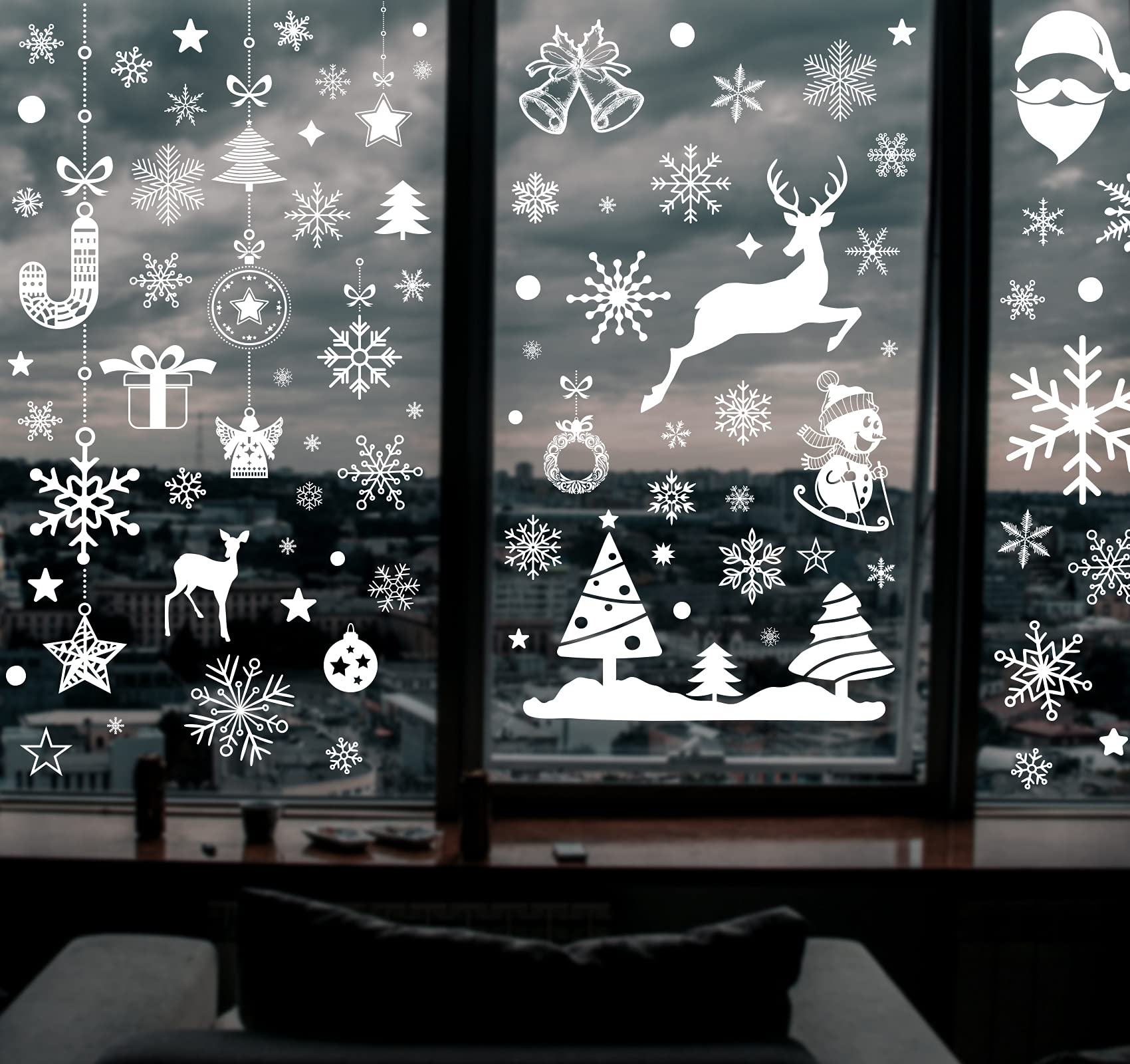 Calcomanías De Copos De Nieve Para Ventanas De Cristal, Decoración De