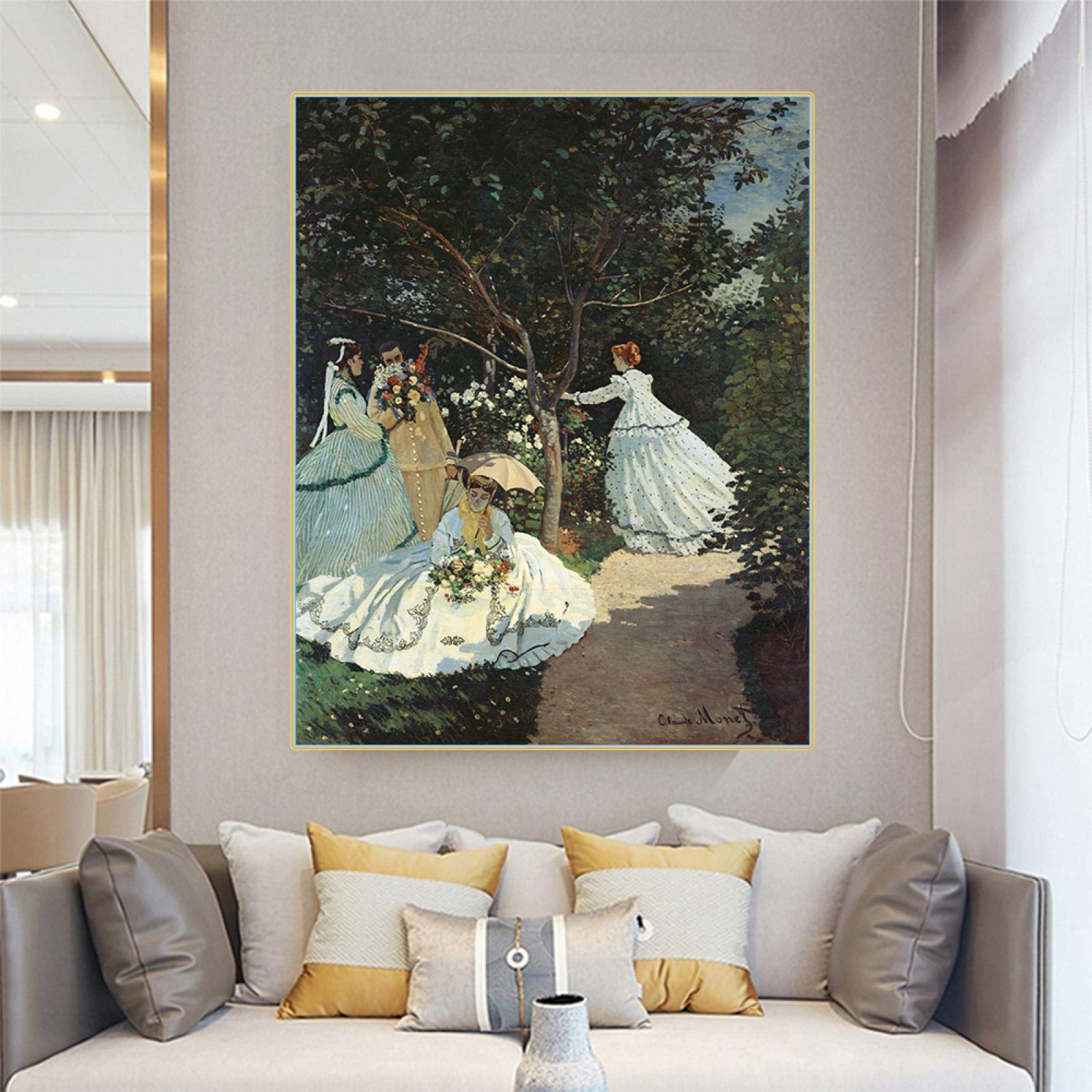 Amazon｜クロード・モネ《庭の女たち》キャンバス絵画世界的に有名な