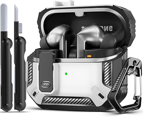 Miniatura 12 de Lock Fit Diseñado para Samsung Galaxy Buds3 FE (2025) / Buds3 Pro (2024) / Funda Buds 3 (2024), con kit de limpieza Cuerpo completo Diseño de