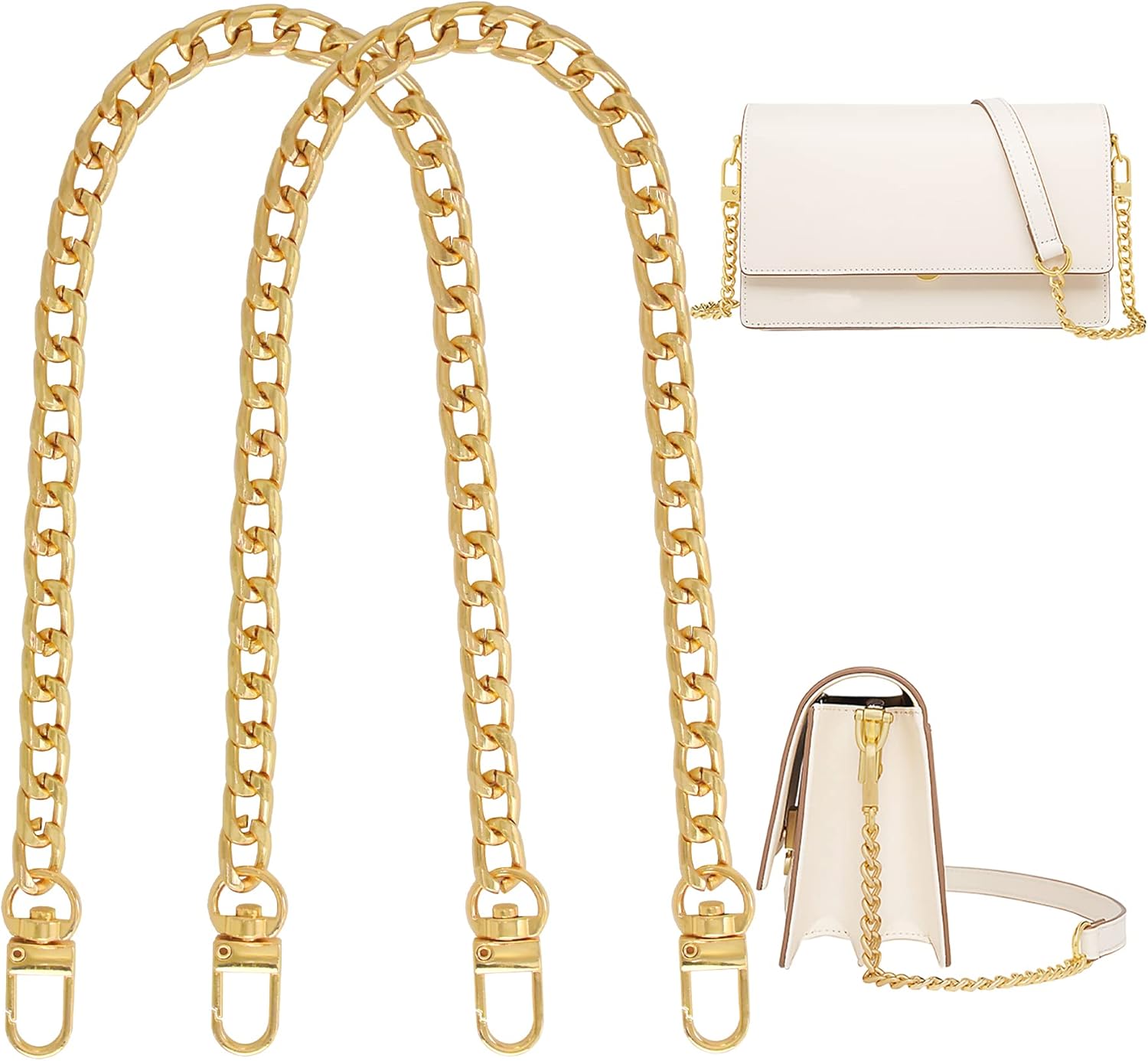 Gondiane 2Pcs Flat Purse Chain Strap Handbag Replacement