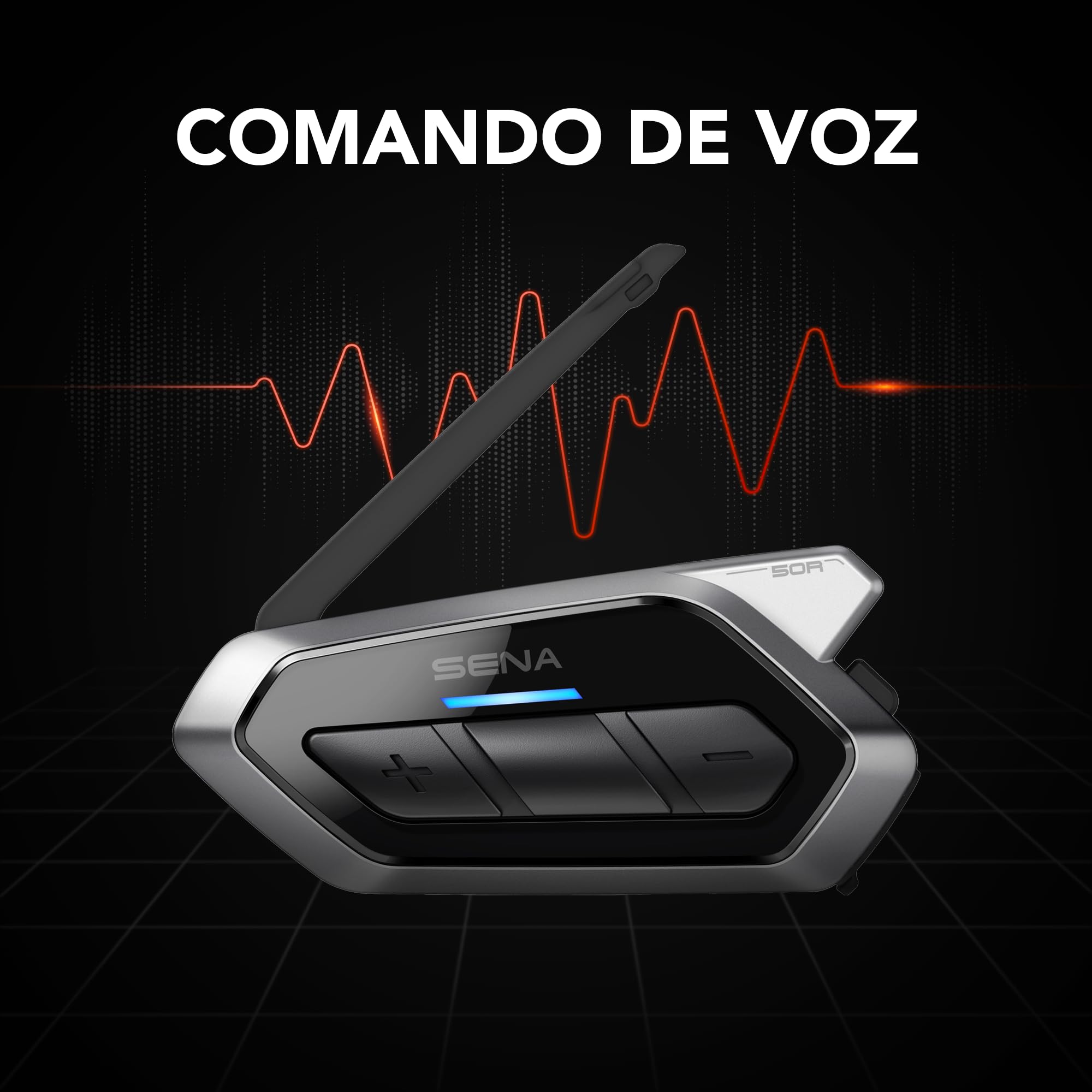 Sena 50R Sistema de comunicación Bluetooth con Interfaz de 3 Botones y Sound by Harman Kardon con tecnología Mesh Intercom y Altavoces y micrófono de Primera Calidad, Paquete Doble