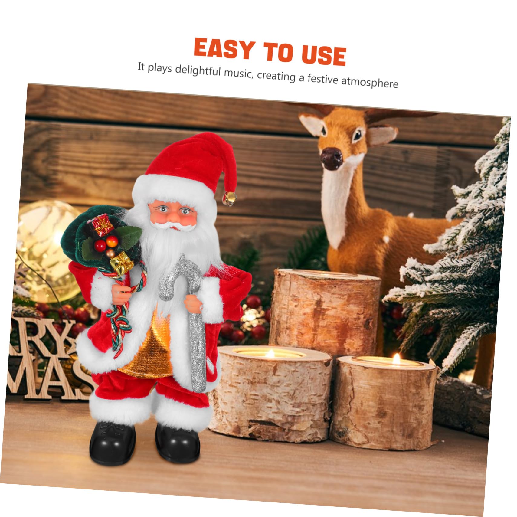 Beaupretty Juguete De Papá Noel Eléctrico con Música Adorno Navideño Adorable Juguete De Fiestas para Decoración Familiar y Regalos