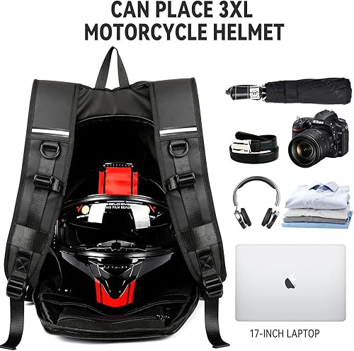 Vista 3 de Mochila de motocicleta,Mochila impermeable para casco para hombres,Accesorios de motocicleta,Mochila de viaje