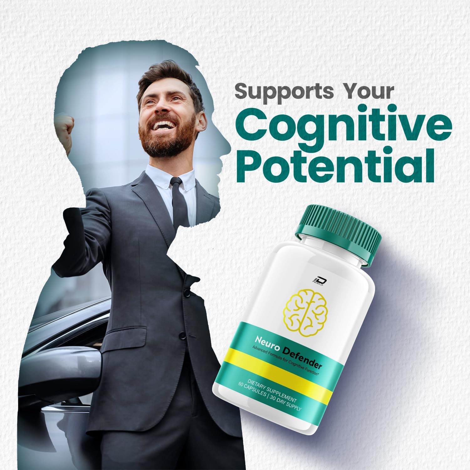 Neuro Defender Supplement Capsules – NeuroDefender Natural Blend Formula Focus Memory Support and Reviews (5 Pack – 300 Capsules) - Image 2