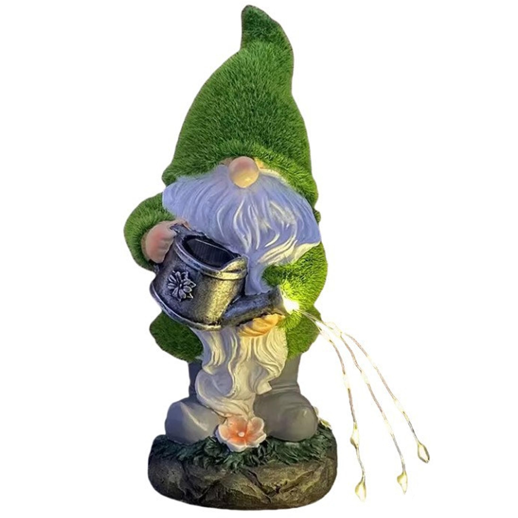 Garden Gnome Resin Solar Gnomes Outdoor for Patio Lawn