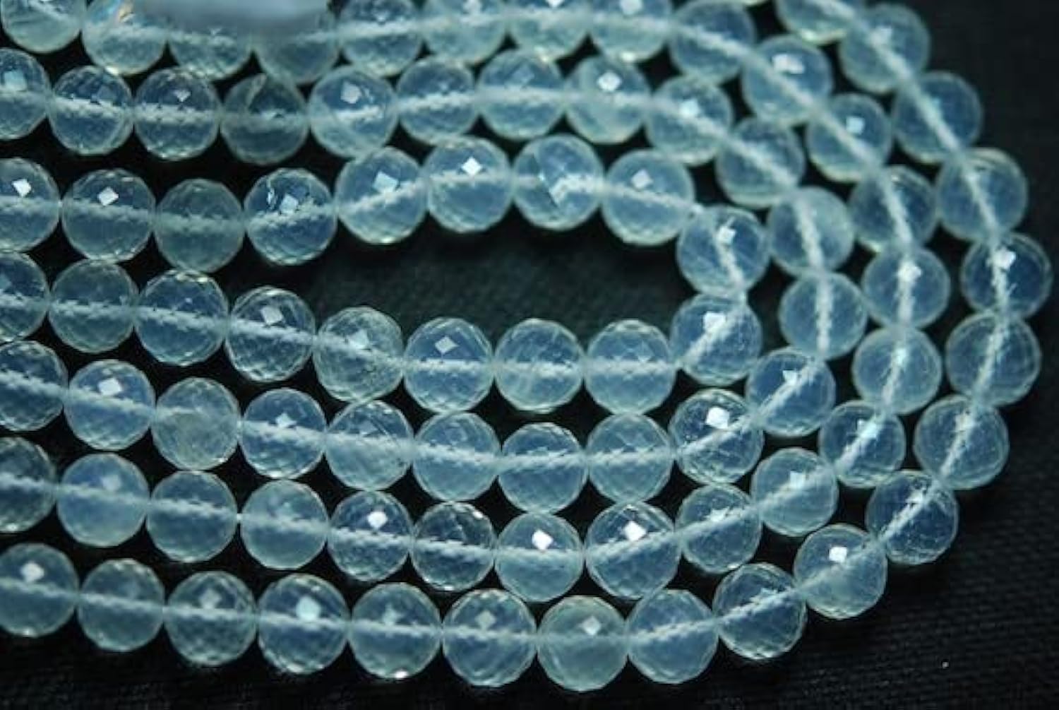 Quartz de glace perles facettées de 6-7mm de qualité supérieure pour bijoux délicats