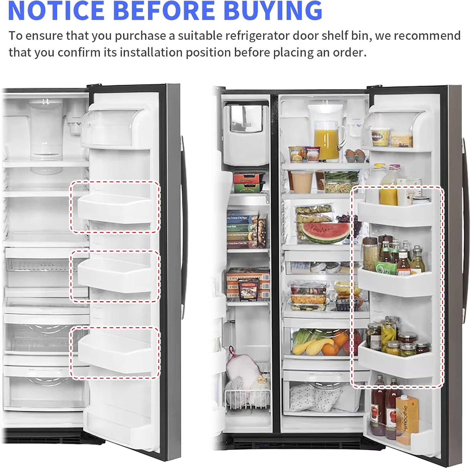 2187172 Door Shelf Bin Replacement Replace PS328468 AP3853103 WP2187172 2187194K AP6006028 PS986890 for Frigidaire Whirlpool Kenmore Amana Roper Estate（2 pack）