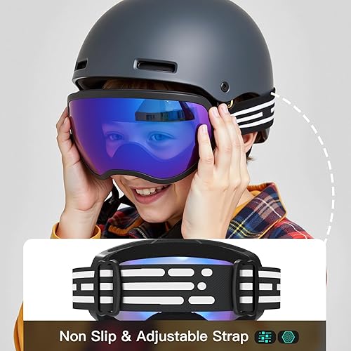 Miniatura 2 de Gafas de esquí para niños, gafas de esquí de nieve para niños, jóvenes, adolescentes, niños y niñas de 5 a 14 años