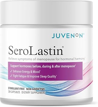 Juvenon Menopause Supplements for Women Mood Support, Hot Flashes Relief, Peri-Menopausal Support, Hormone Balance, Promote Calm, Energy, Clarity, Sleep, Natural Herbal Supplement, 30 Capsules