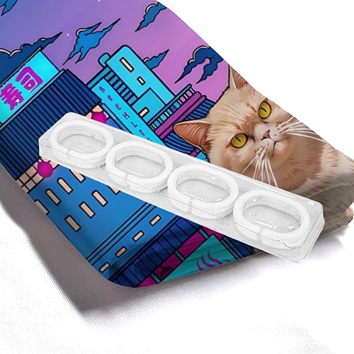 Miniatura 6 de Cortina de ducha de gato japonés de neón, impermeable, de poliéster, decoración retro para niños y adultos, se adapta a bañera, ducha y ventana,