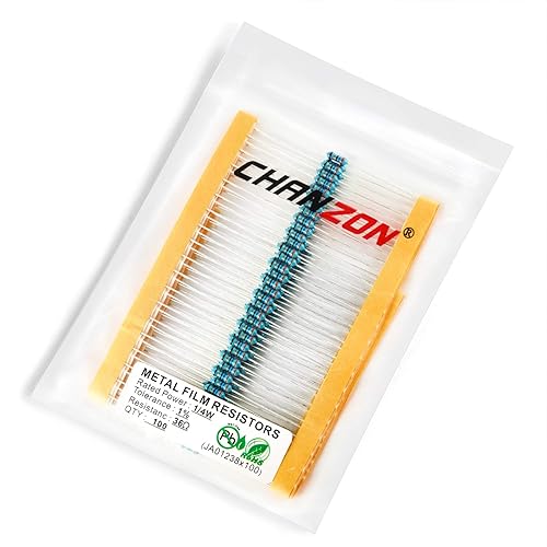 Vista 680 de Chanzon 100pcs 1/4W (0.25W) 33K Ω ohmios Resistencia fija de película metálica 0.01 ±1% Tolerancia 33KR MF Resistencias de orificio pasante