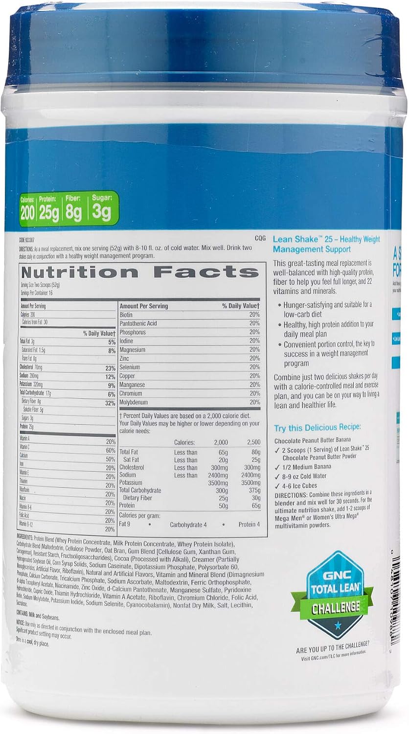 GNC Total Lean Shake, Chocolate Peanut Butter, 1.83 Pound