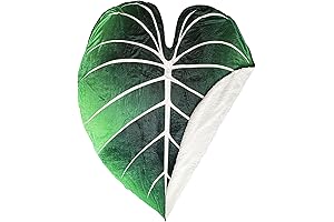 Giant Vibrant Green Leaf Throw Blanket (Philodendron Gloriosum) - Homey Decor for Plant Lovers