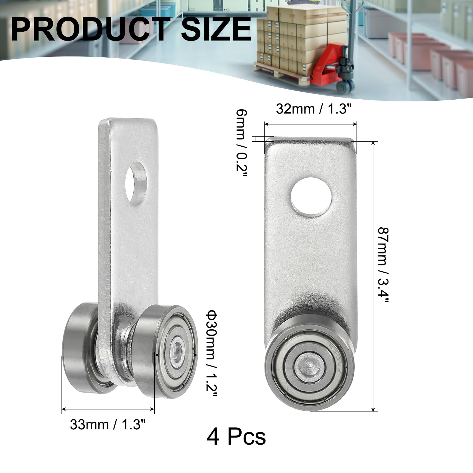 QUARKZMAN Conjunto De Carrito con Dos Rodamientos Conjunto De Carrito De 2 Ruedas Rodillos para Uso con Canal De Refuerzo De 1-5/8" De Ancho Todos Los Canales De Refuerzo De 1-5/8" 4pcs