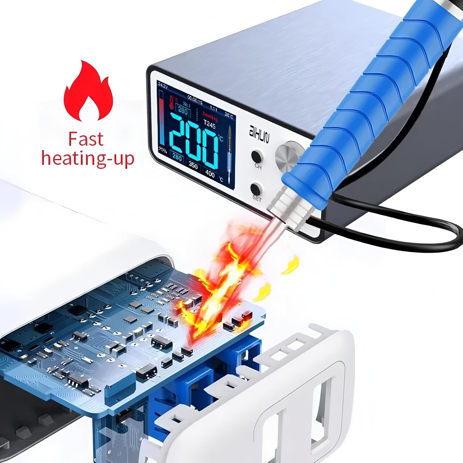 Compatible with Aixun C210 C245 C115 Soldering Iron Tips T12 Station Handle For JBC T210 T245 T115 Original Sugon T26 T26D T3A T3B Kit(Standard C210 4PCS)