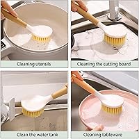Vista 2 de Pot Cleaning Brush, Scrub Brush for Dishes, Sink Cleaning Scrubber with Handle, Dishwashing and Cleaning Scrubber, Household Multifunctional