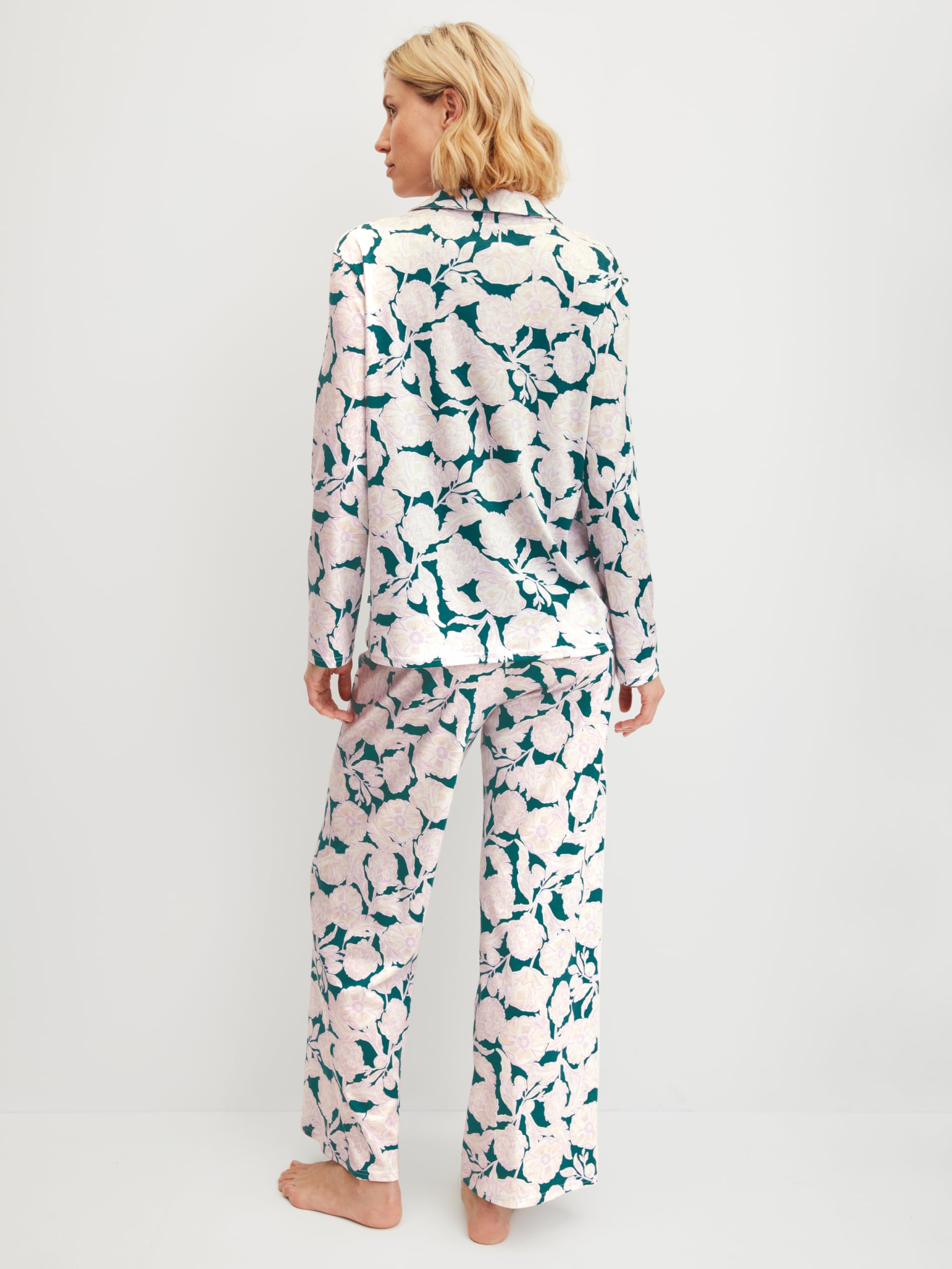 CALIDA Botanic Dreams Pyjama Damen | durchgeknöpfter Schlafanzug aus 100% hochwertiger Baumwolle