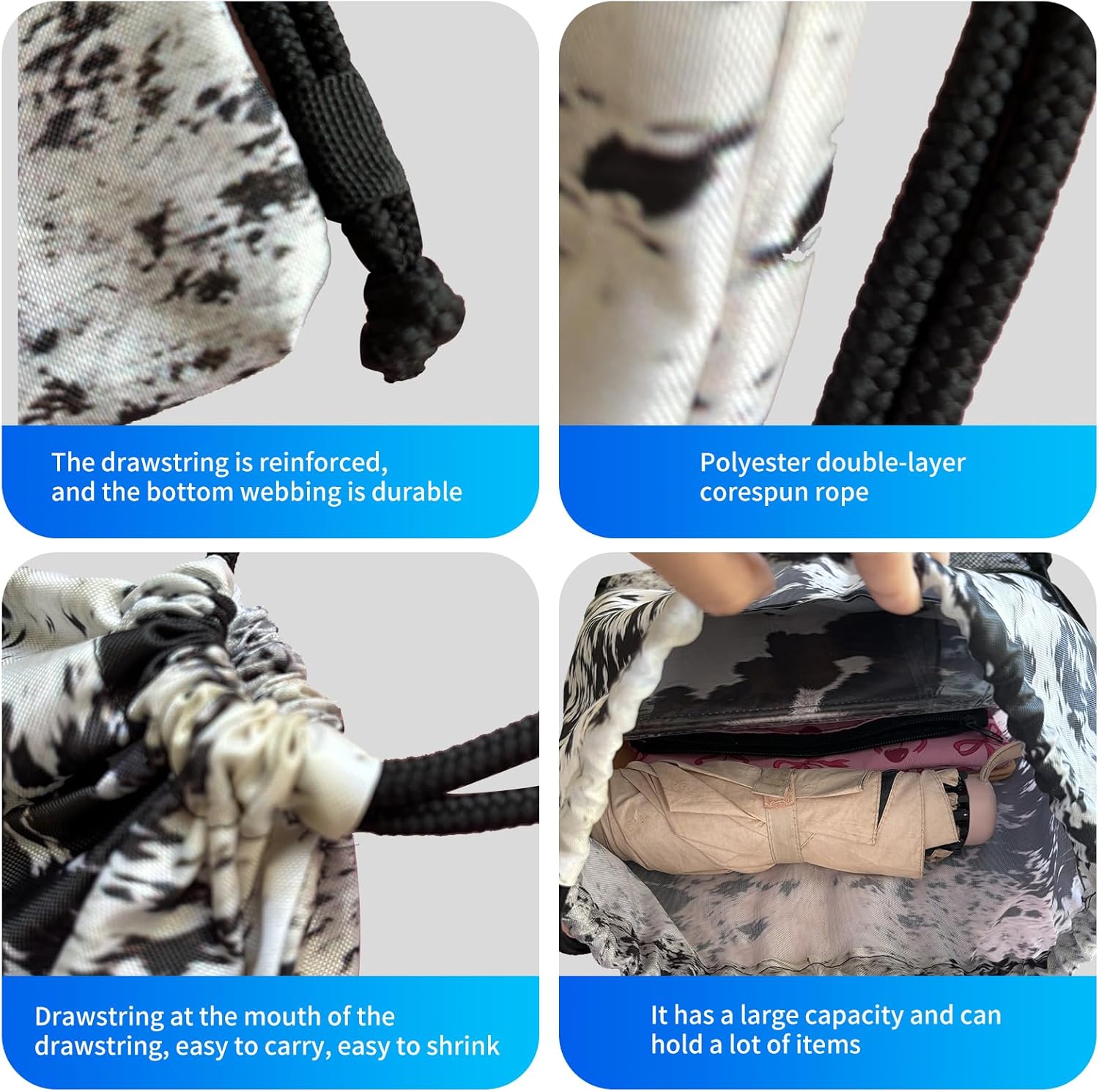 Drawstring Backpack Sports Gym Bag, Large String Swim Bag for Beach With Water Bottle Mesh Pocket, Cute Gym Sack with Zipper Pocket for Men Women Luxuious Floral - Image 5