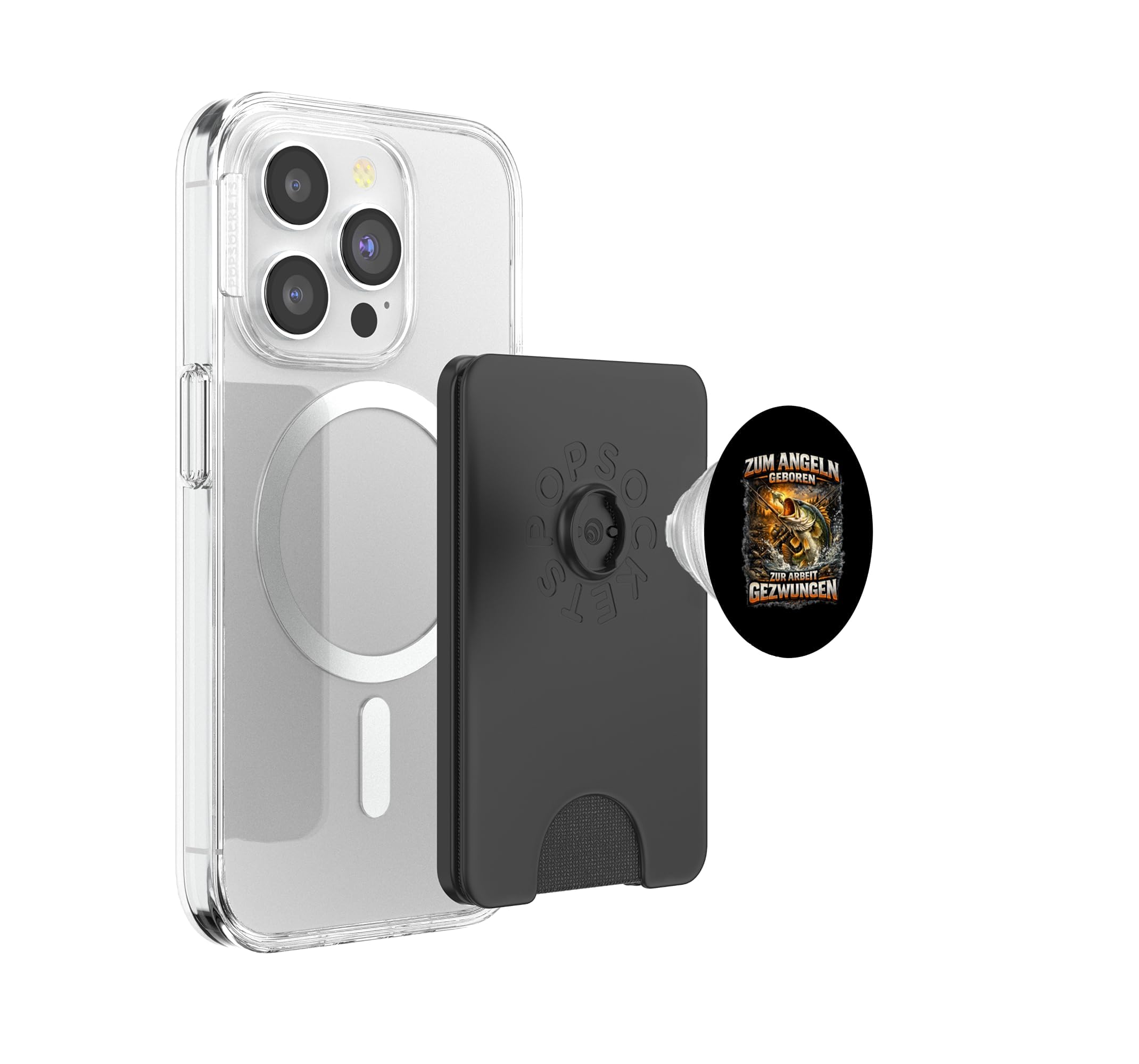 Lustige Angler Anglerzubehör Angelzubehör Zum Angeln geboren PopSockets PopWallet für MagSafe