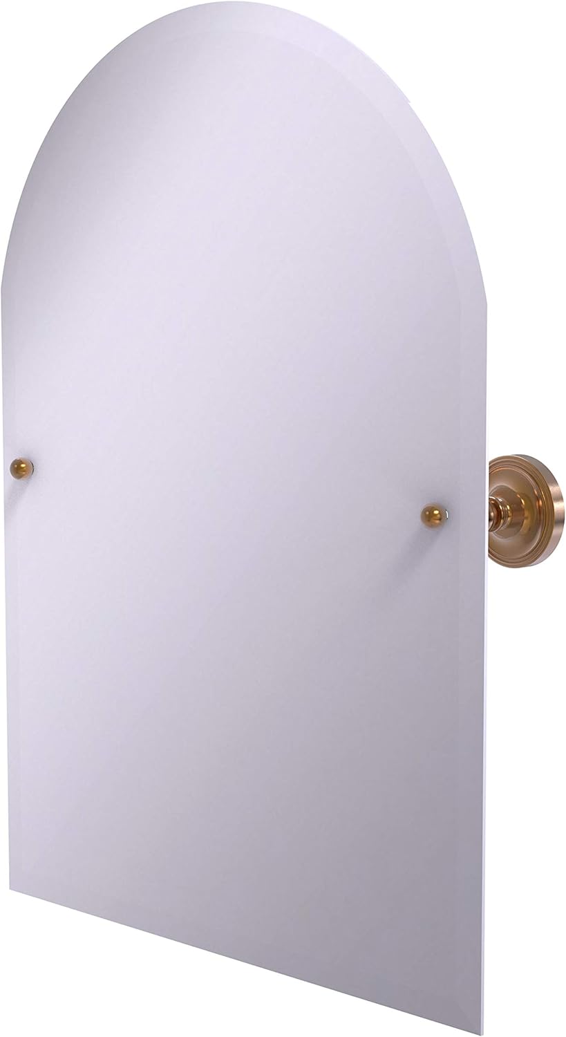 Allied Brass PR-94-GLT Frameless Arched Top Tilt Mirror with Beveled Edge, Glokzin Teal