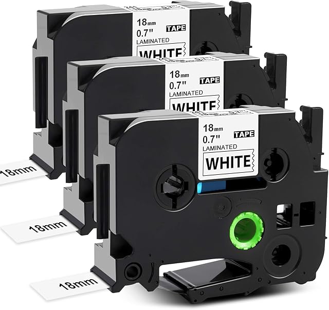 MarkField Compatible Label Tape Replacement for Brother Ptouch TZ TZe-241 18mm 0.7 Laminated Cassette, for PT-550 900 D400 D450 D600 P700 P910BT 2430PC, Black on White, 3 Pack