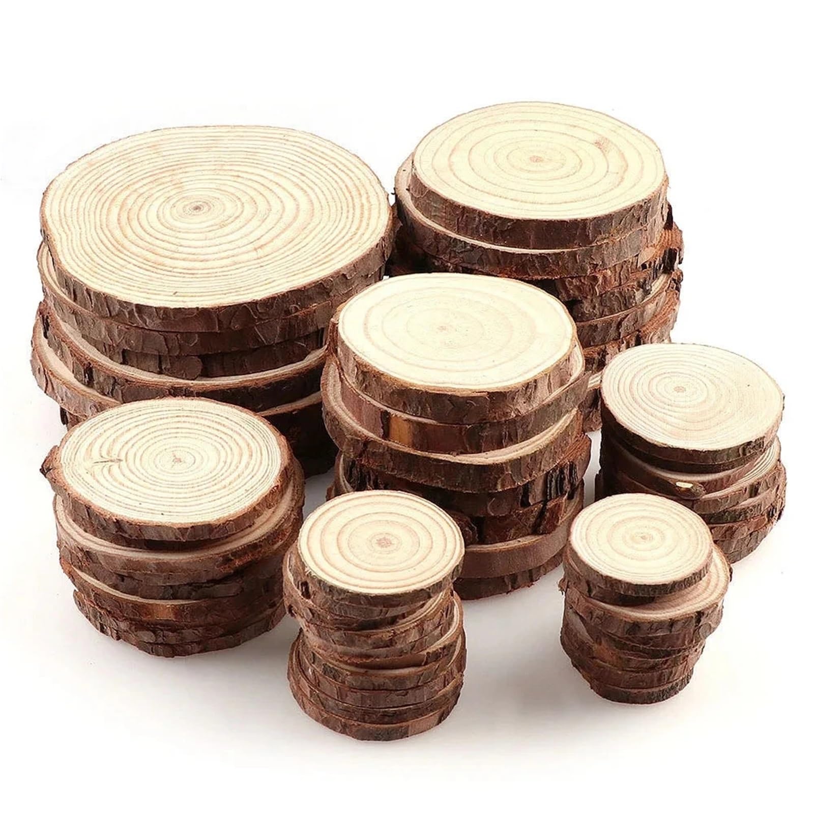 plastry drewna 3-12 cm Grube Naturalne Sosnowe Okrągłe Niedokończone Plastry Drewna Koła z Korą Drzewną Kłody Rzemiosło DIY Wesele Malowanie 3-10 szt(3pcs 10 12cm)