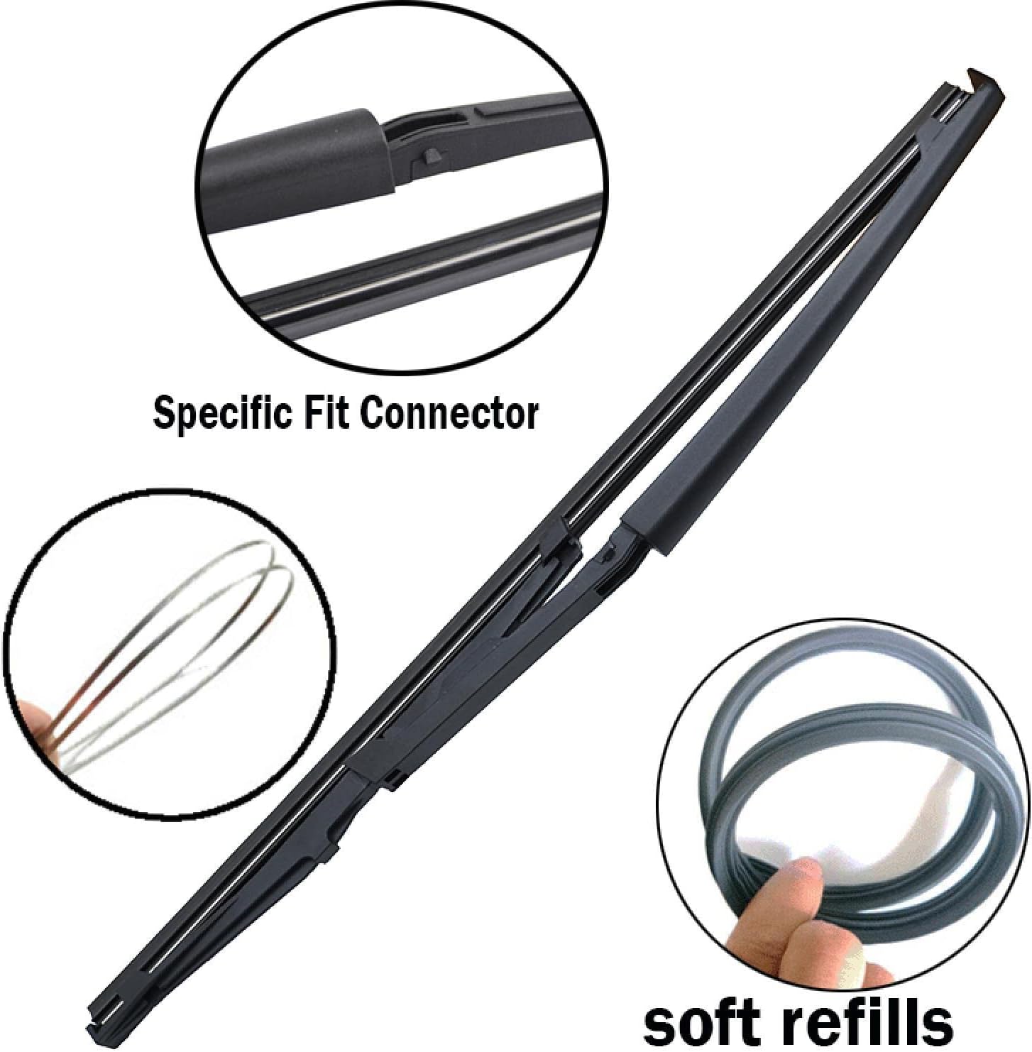 For Fiat Stilo 192 Hatchback 2001-2010 13 inch Car Rear Windshield Wiper Blade and Wiper Arm kit